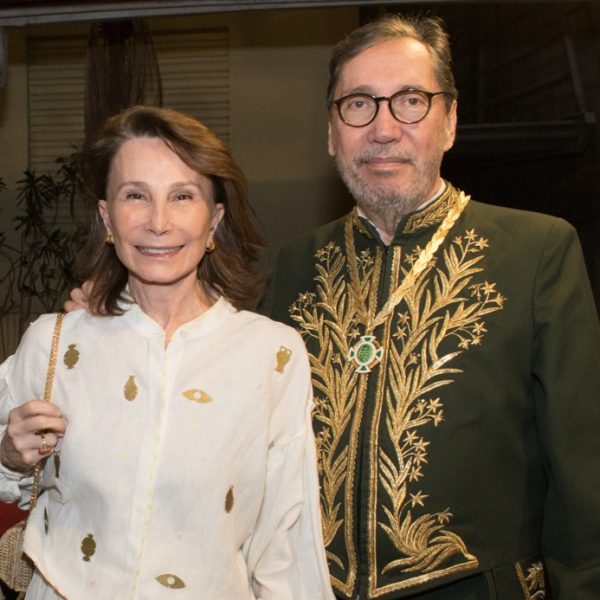 Elza e Merval Pereira