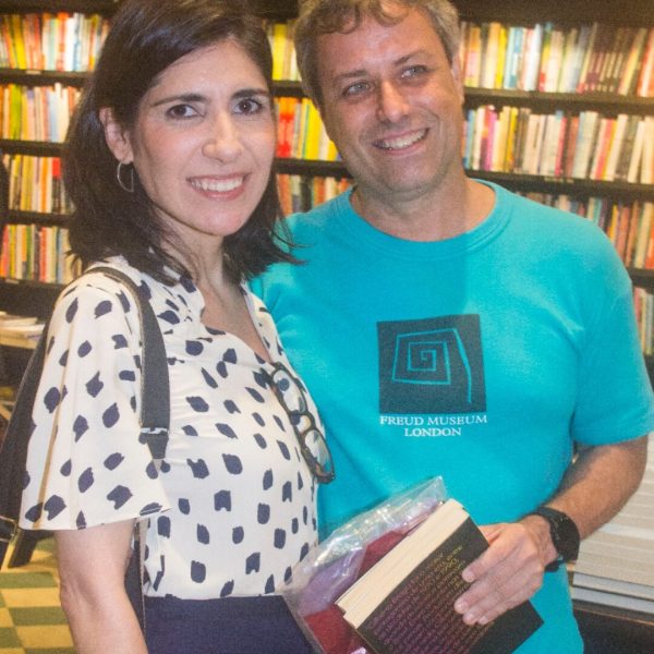 Fernanda Nogueira e o jornalista Pedro Só
