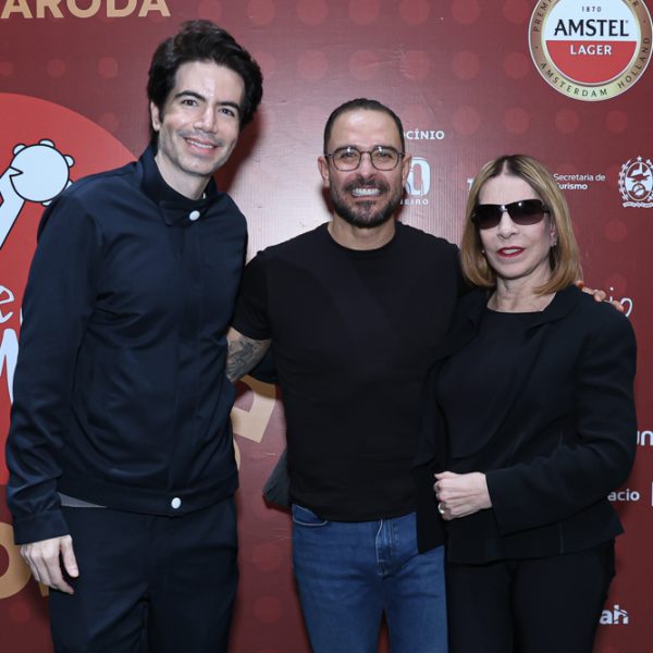 Diogo entre Luiz Fernando e Liège Monteiro